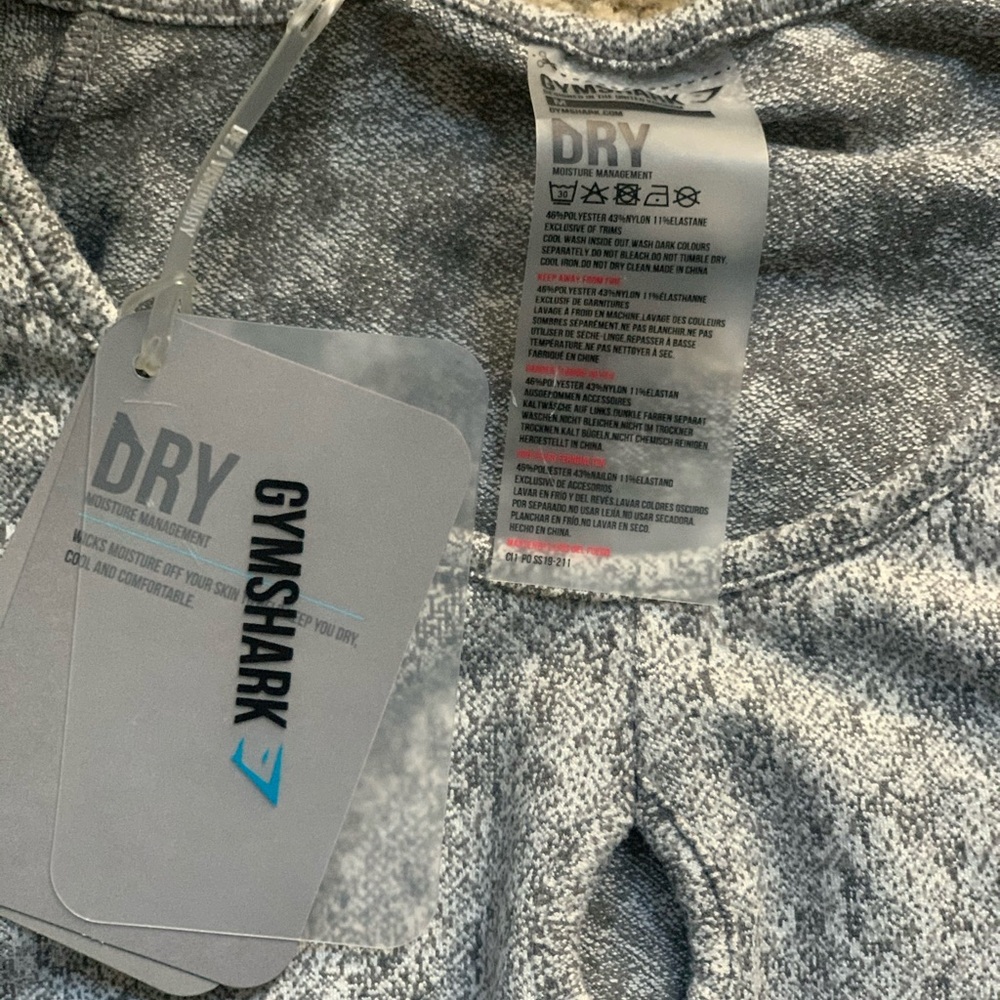 Grey long sleeve Gym Shark crop top